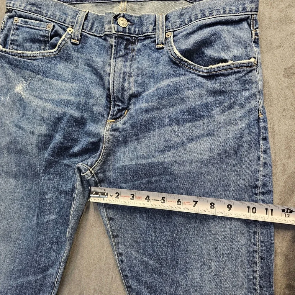 Citizens of Humanity Core Slim Straight Mens Blue Distressed Jeans Size 34